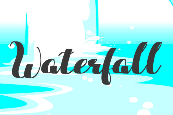 Waterfall Script & Handwritten Font By dprasiono