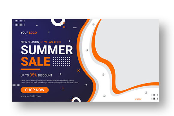Summer Sale Social Media and Web Banner Illustration Modèles d'Impression Par AR Creative