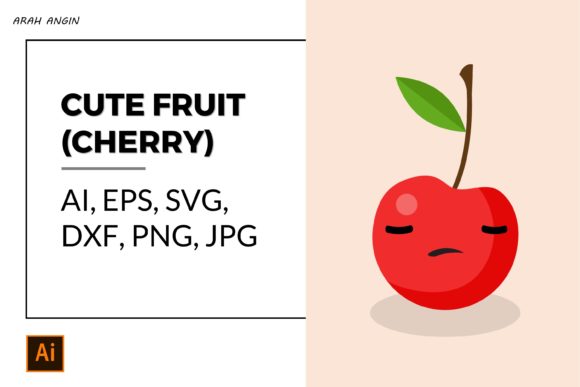 Cute Fruits - Cherry #14 Gráfico Ilustraciones Imprimibles Por studioarahangin