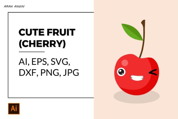 Cute Fruits - Cherry #7 Gráfico Ilustraciones Imprimibles Por studioarahangin