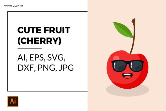 Cute Fruits - Cherry #9 Gráfico Ilustraciones Imprimibles Por studioarahangin