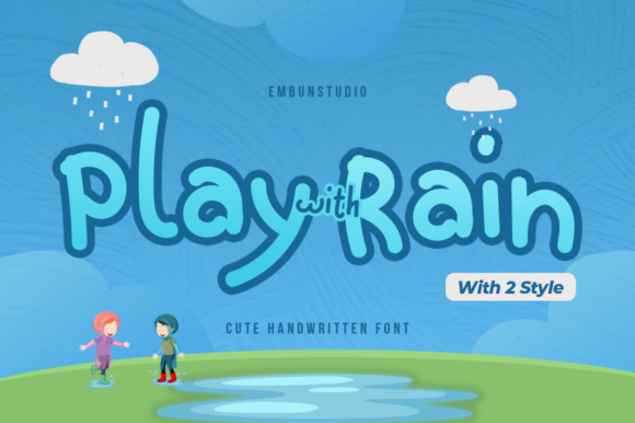 Play with Rain Display Font By EmbunStudio