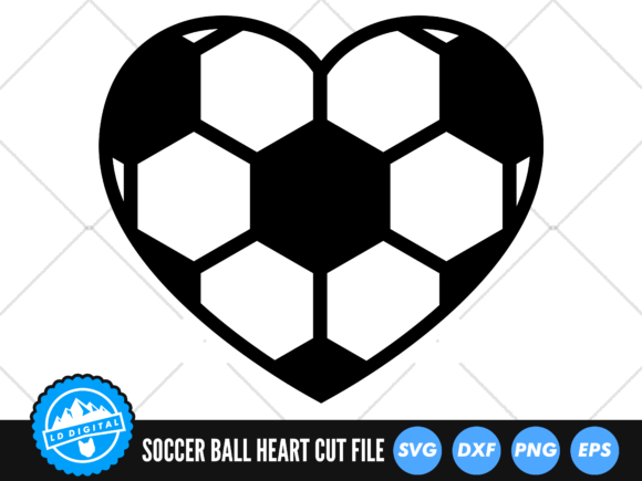 Soccer Ball Heart SVG | Football SVG Gráfico Manualidades Por lddigital