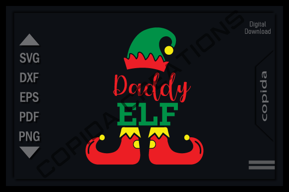Daddy ELF Svg Printable Cutting File Gráfico Manualidades Por Copida
