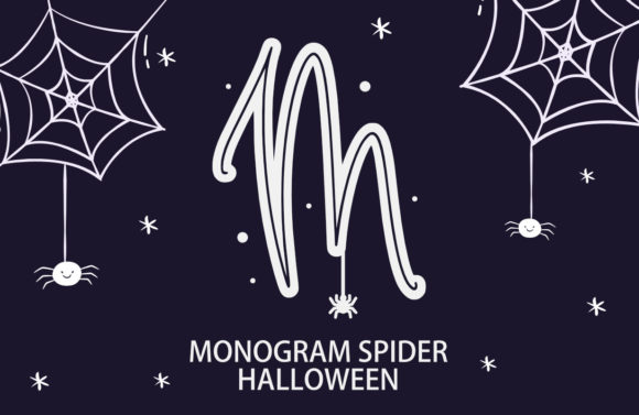 Monogram Spider Halloween Decorative Font By Typefar