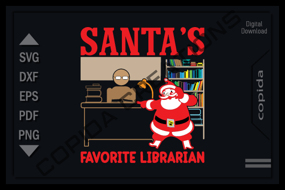 Santa's Favorite Librarian Svg Cut File Gráfico Manualidades Por Copida