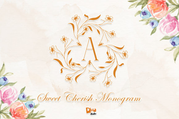 Sweet Cherish Monogram Decorative Font By dmletter31