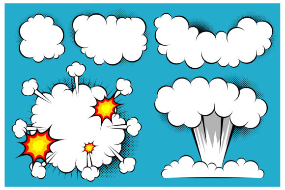 Comic Cloud and Exploded Graphic Illustrations By edywiyonopp