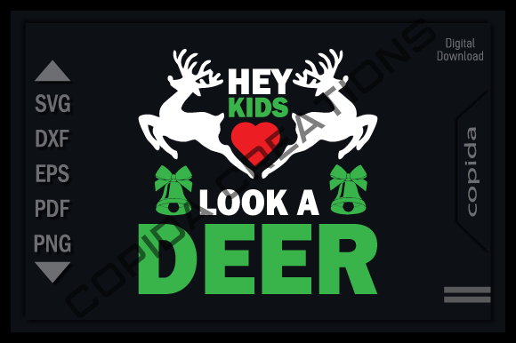 Hey Kids Look a Deer Svg Printable File Gráfico Manualidades Por Copida