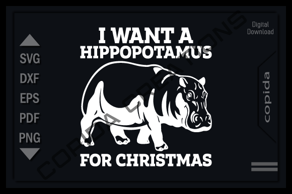I Wants a Hippopotamus for Christmas Svg Gráfico Manualidades Por Copida