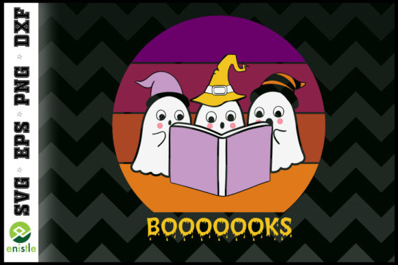 Boooooks Funny Book Ghost Halloween Graphic Crafts By Enistle