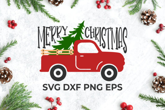 Christmas Truck Merry Christmas SVG Gráfico Manualidades Por SVGasART