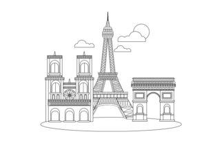 Paris Coloring Page Diseños y Dibujos Archivo de Corte de Manualidades Por Creative Fabrica Crafts