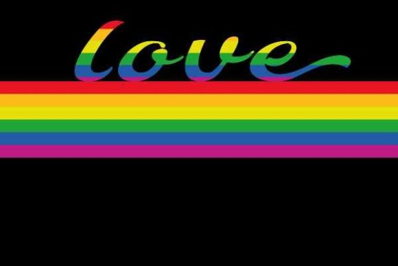 Love Lettering Rainbow Colorful LGBT Graphic Print Templates By Sairungs