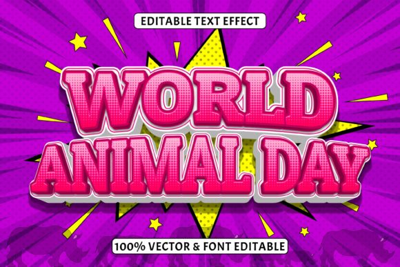 World Animal Day Editable Text Effect Gráfico Estilos de capas Por 5amil.studio55