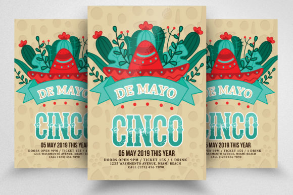 Cinco De Mayo Flyer Graphic Print Templates By Leza Sam