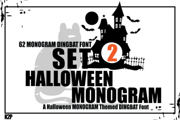 Halloween Monogram Set2 Fuentes Dingbats Fuente Por KtwoP
