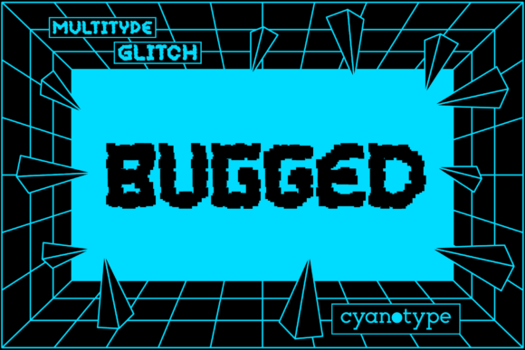 MultiType Glitch Bugged Display Font By cyanotype