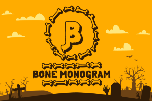 Bone Halloween Monogram Decorative Font By attypestudio