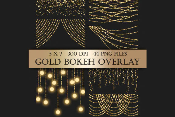 Gold Bokeh String Lights Clipart Graphic Objects By ItGirlDigital