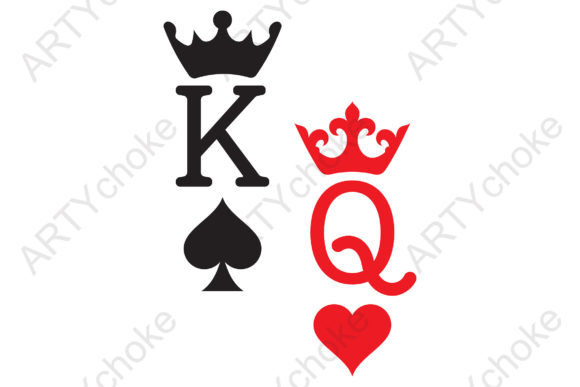 King Queen Crown. SVG File for Cricut Graphic Illustrations By artychoke.design