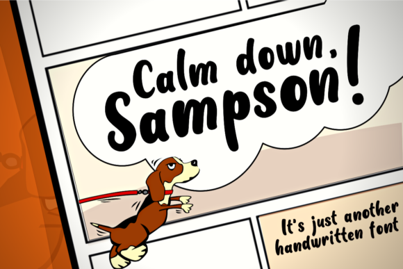 Calm Down Sampson Skript-Schriftarten Schriftart Von Deedeetype