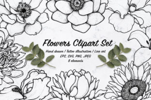 Flowers Clipart Set Graphic Illustrations By OlyaGutArt 1