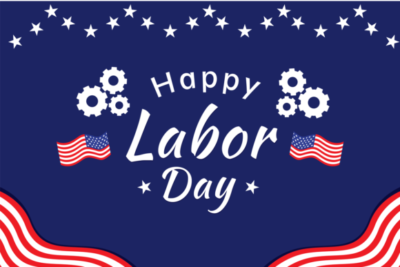 Labor Day Lettering Vector Blue Graphic Graphic Templates By Eric Kusuma