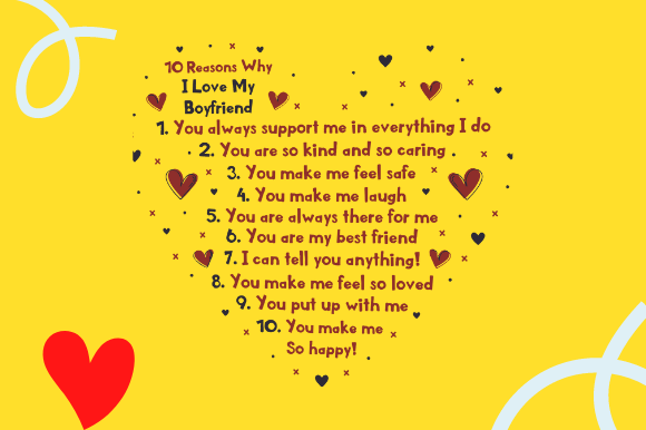 10 REASONS WHY I LOVE YOU GIFT Graphic Print Templates By The Art Ink Jewelry