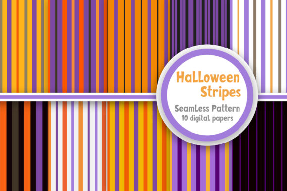 Halloween Stripes Pattern Graphic Patterns By PearlyDaisy