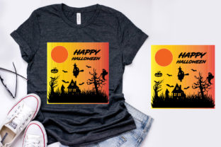 Happy Halloween T- Shirt Design. Graphic Print Templates By Trusted Designer 1