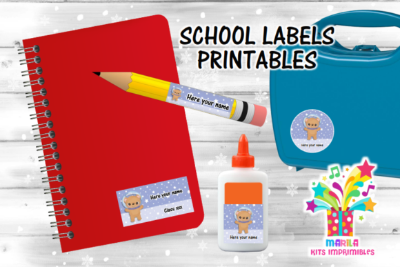 Space Bear School Labels Printables Graphic Print Templates By Marila Designs