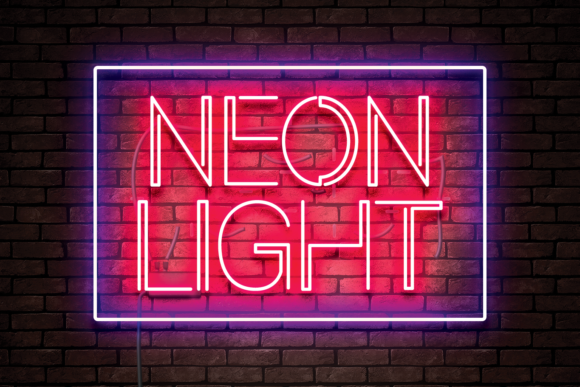 Neon Light Display Font By erik studio
