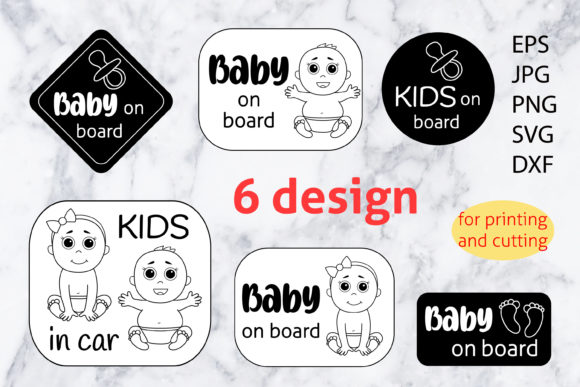 Baby on Board. Warning Sign Bundle SVG Graphic Illustrations By ollyta