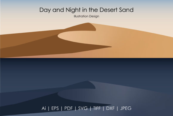 Day & Night Views of Sahara Desert Graphic Illustrations By alfaysal360