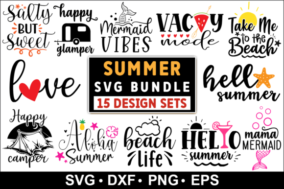 Free Summer Quotes SVG Bundle, Summer Grafik Plotterdateien Von SVGstore