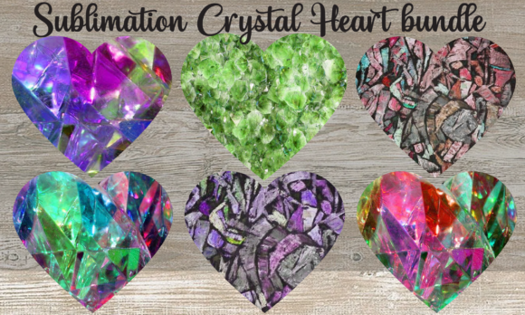 Sublimation Crystal Heart Bundle Graphic Backgrounds By raqibul_graphics