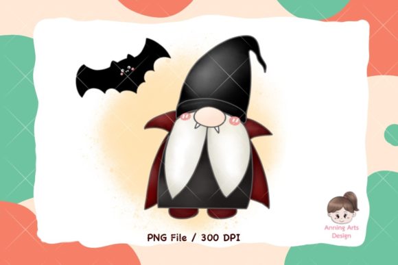 Halloween Clipart : Gnome Vampire PNG Graphic Graphic Templates By AnningArts