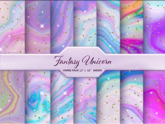 Fantasy Unicorn Background Digital Paper Graphic Backgrounds By DifferPP