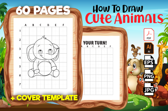 How to Draw Cute Animals - Kdp Interior Graphic KDP Interiors By KDP_ Queen