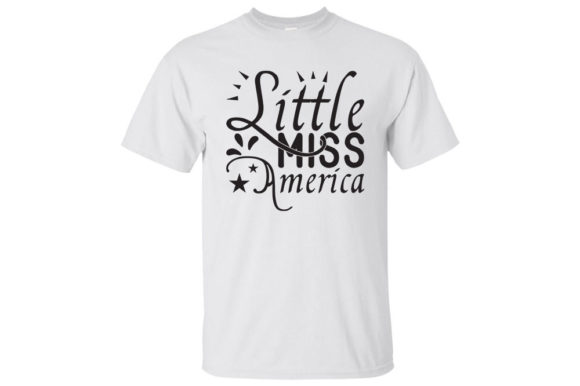 4th of July Svg Design, Little Miss Ame Illustration Designs de T-shirts Par Dreams Store