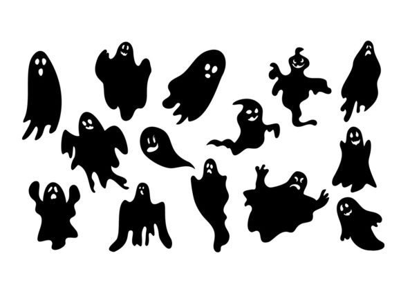 Ghosts Bundle SVG - Halloween Ghosts Grafika Ilustracje do Druku Przez George Khelashvili