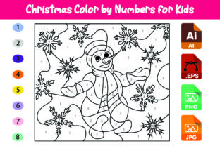 Christmas Color by Numbers for Kids (09) Graphic Coloring Pages & Books Kids By Das_Design 1