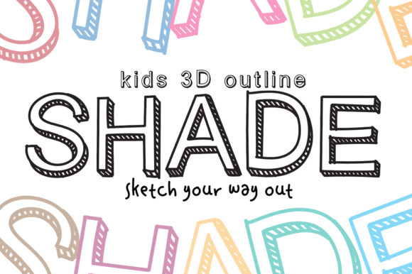 Kids 3D Outline Shade Display Font By pointsandpicas