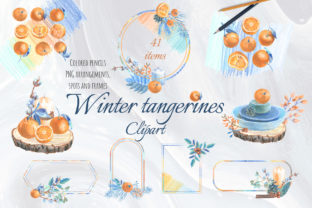 Winter Tangerines Arrangements Frames Graphic Illustrations By Art Garden 1