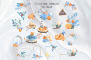 Winter Tangerines Arrangements Frames Graphic Illustrations By Art Garden 2