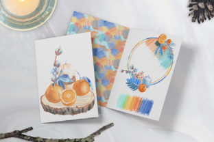 Winter Tangerines Arrangements Frames Graphic Illustrations By Art Garden 4