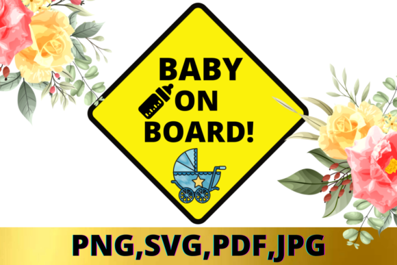 Baby on Board Graphic Product Mockups By Tropical art hub