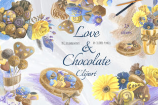 Hearts and Chocolates Clipart Grafik Druckbare Illustrationen Von Art Garden 1