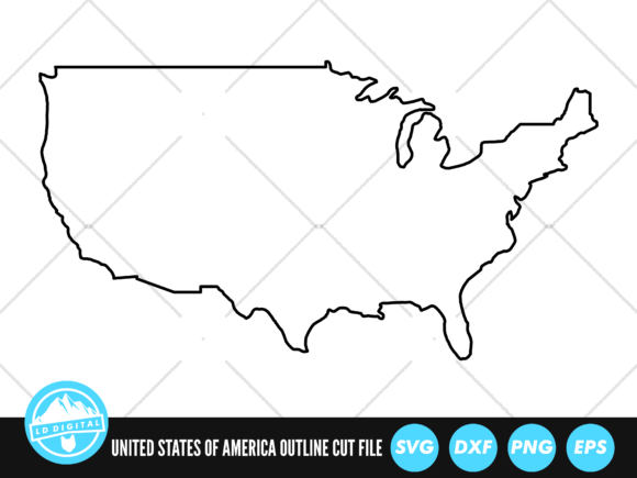 USA Outline SVG | USA Shape SVG Grafica Creazioni Di lddigital